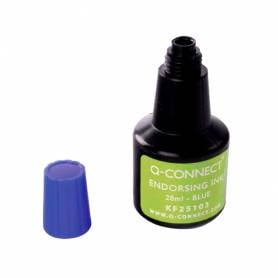 Tinta tampon q-connect azul bote 28 ml