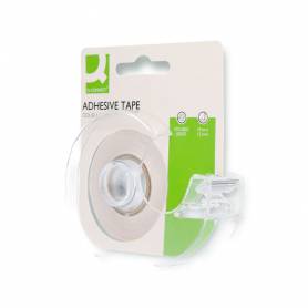 Cinta adhesiva q-connect doble cara 10 mt x 12 mm en portarrollos