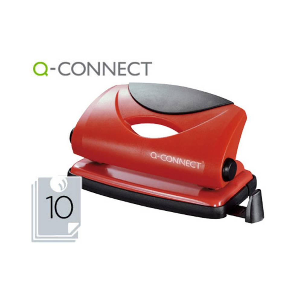 Taladrador q-connect kf02154 rojo abertura 1 mm capacidad 10 hojas