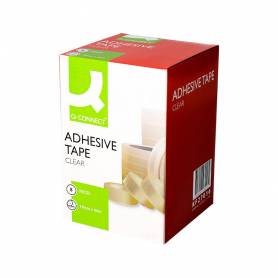 Cinta adhesiva q-connect transparente 66 mt x 19 mm