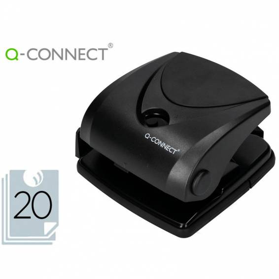 Taladrador q-connect kf01234 negro abertura 2 mm capacidad 20 hojas