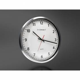 Reloj q-connect de pared plastico oficina redondo 50 cm marco cromado