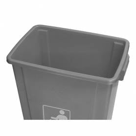 Papelera contenedor q-connect plastico con tapa de balancin 58 litros gris 470x330x760 mm