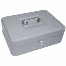 Caja caudales q-connect 10/ 250x180x90 mm plata con portamonedas