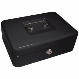 Caja caudales q-connect 10/ 250x180x90 mm negra con portamonedas