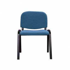 Silla apilable q-connect brazos cortos tapizada sin ruedas 910 mm alto 460mm largo440 mm profundidad azul