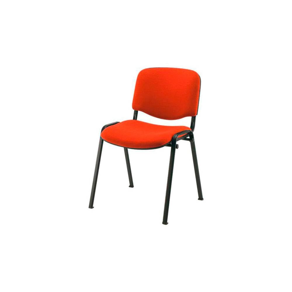 Silla apilable q-connect brazos cortos tapizada sin rueds 910 mm alto 460 mm largo440 mm profundidad roja