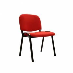 Silla apilable q-connect brazos cortos tapizada sin rueds 910 mm alto 460 mm largo440 mm profundidad roja