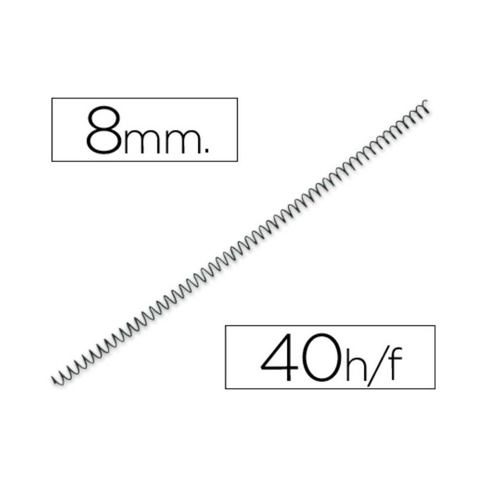 Espiral metalico q-connect 56 4:1 8mm 1mm caja de 200 unidades