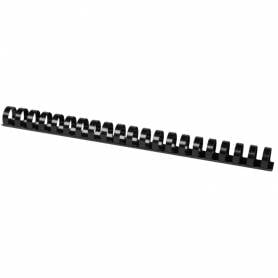 Canutillo q-connect redondo 22 mm plastico negro capacidad 200 hojas caja de 50 unidades