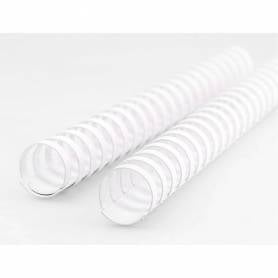 Canutillo q-connect redondo 14 mm plastico blanco capacidad 130 hojas caja de 100 unidades