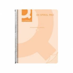 Cuaderno espiral q connect a5 micro tapa plastico 80h 70g cuadro 5mm sin bandas 6 taladros naranja