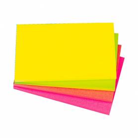 Bloc de notas adhesivas quita y pon q-connect 127x76 mm con 100hojas fluorescentes pack de 12 -surtidas en 4 colores