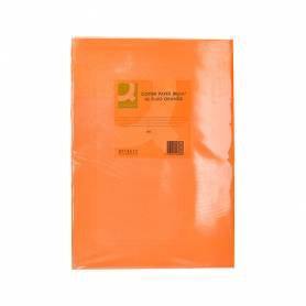 Papel color q-connect din a3 80gr naranja neon paquete de 500 hojas