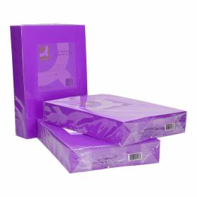 Papel color q-connect din a3 80gr lila paquete de 500 hojas