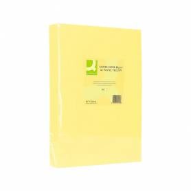 Papel color q-connect din a3 80gr amarillo paquete de 500 hojas