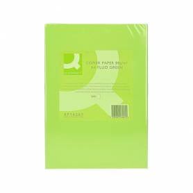 Papel color q-connect din a4 80gr verde neon paquete de 500 hojas