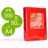 Papel color q-connect din a4 80gr rojo intenso paquete de 500 hojas - KF01427