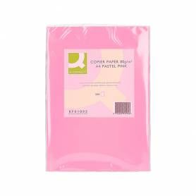 Papel color q-connect din a4 80 gr rosa paquete de 500 hojas