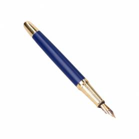 Pluma belius soiree aluminio color art deco azul marino y dorado tinta azul caja de diseño