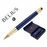 Boligrafo y estuche belius soiree color azul marino y dorado tinta azul caja de diseño - BB263