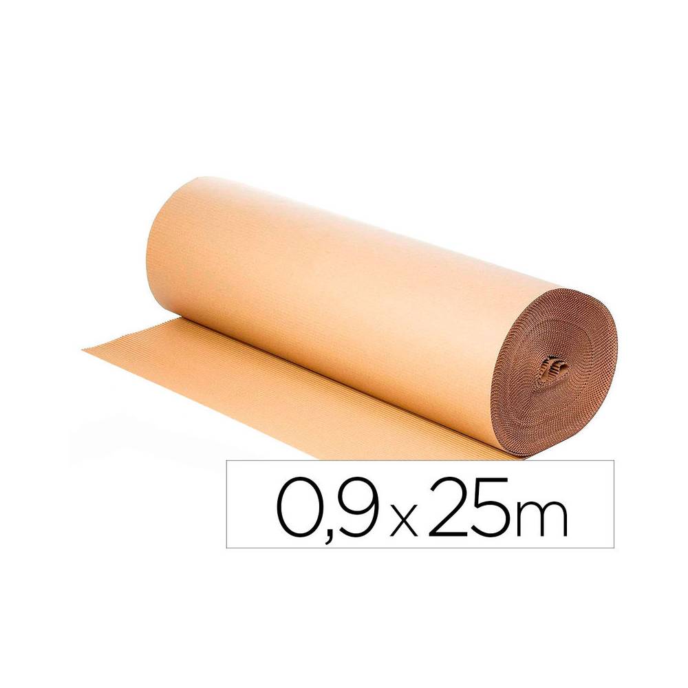 Carton ondulado q-connect 0,90x25 m 250 g/m2 kraft