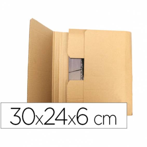 Caja para embalar q-connect libro medidas 300x240x60 mm espesor carton 3 mm