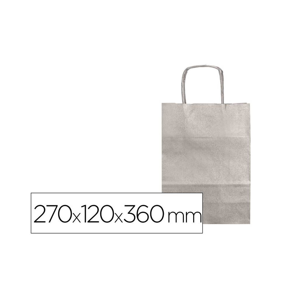 Bolsa kraft q-connect plata asa retorcida 270x120x360 mm