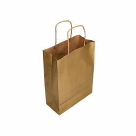 Bolsa kraft q-connect oro asa retorcida 270x120x360 mm