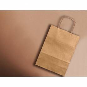 Bolsa kraft q-connect natural asa retorcida 270x120x360 mm