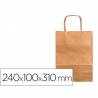 Bolsa kraft q-connect natural asa retorcida 240x100x310 mm - KF18670