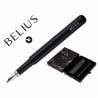 Pluma y funda de similpiel belius space b color minimalista negro tinta azul caja de diseño - BB288