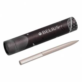 Boligrafo belius rocket b aluminio color minimalista gris tinta azul caja cilindrica