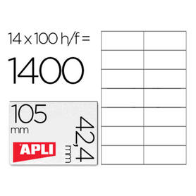 Etiqueta adhesiva apli 1277 tamaño 105x42.4 mm -fotocopiadora -laser e inkjet-caja con 1400 etiquetas