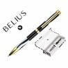 Boligrafo belius dualita cuerpo negro color blanco tinta azul caja de diseño - BB303