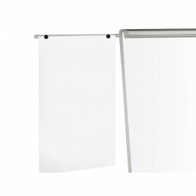 Pizarra blanca q-connect con tripode 90x70x195cm y brazos extensibles para conferencias superficie laminada