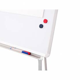 Pizarra blanca q-connect con tripode 90x70x195cm para convenciones superficie lacadamagnetica escritura directa