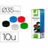 Imanes para sujecion q-connect ideal para pizarras magneticas35 mm colores surtidos caja de 10 unidades - KF02649