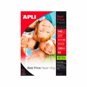 Papel fotografico apli glossy din a4 pack de 100 hojas 140 gr