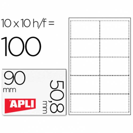 Tarjeta de visita apli microperforada 200 gr acabado mate 90x50,8 mm impresora ink-jet y laser