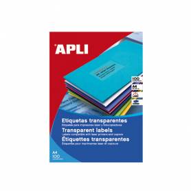 Etiqueta adhesiva apli translucidas 1225 tamaño 210x297 mm - fotocopiadora -laser caja con 20 etiquetas