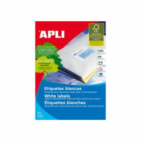 Etiqueta adhesiva apli 1283 tamaño 38x21.2mm para fotocopiadora laser ink-jet caja con 100 hojas din a4