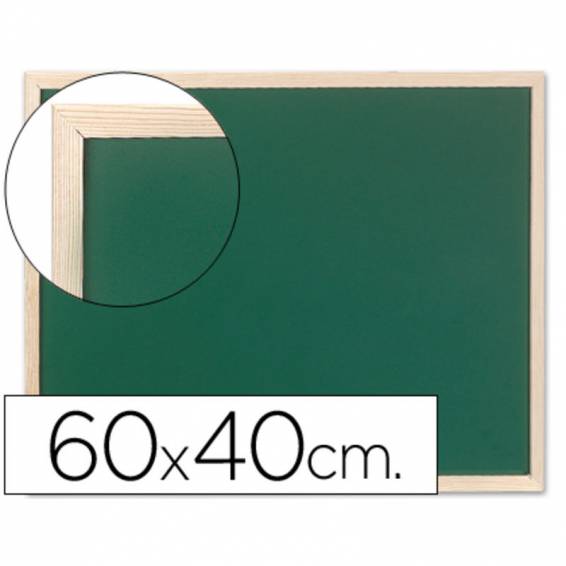 Pizarra verde q-connect marco de madera 60x40 cm sin repisa