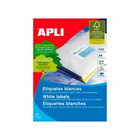 Etiqueta adhesiva apli 1287 tamaño 105x35 mm fotocopiadora laser ink-jet caja con 100 hojas din a4