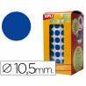 Gomets autoadhesivos circulares 10,5mm azul en rollo