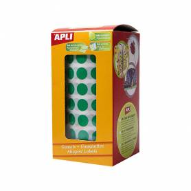 Gomets autoadhesivos circulares 10,5mm verde rollo de 5192 unidades