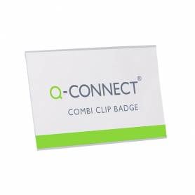 Identificador con pinza e imperdible q-connect kf01567 54x90 mm