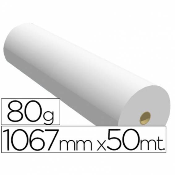 Papel reprografia para plotter 1067mmx50mt 80gr impresion ink-jet