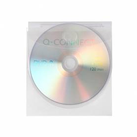 Funda autoadhesiva para cd q-connect con solapa pack de 10 unidades