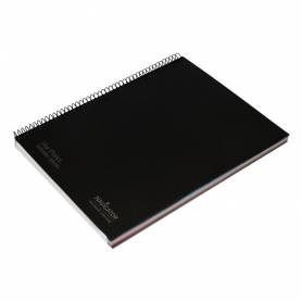 Cuaderno espiral navigator a4 micro tapa forrada 120h 80gr horizontal 5 bandas 4 taladros color negro